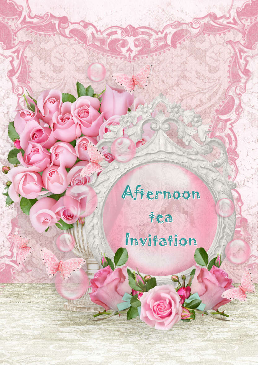 Lace and Roses Card Front - card made with Crafty Bob's Card Creator