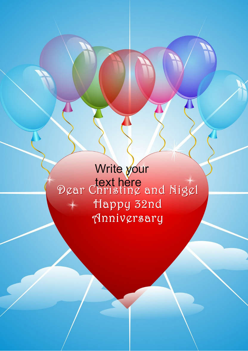 Anniversary Heart and Balloons - card made with Crafty Bob's Card Creator