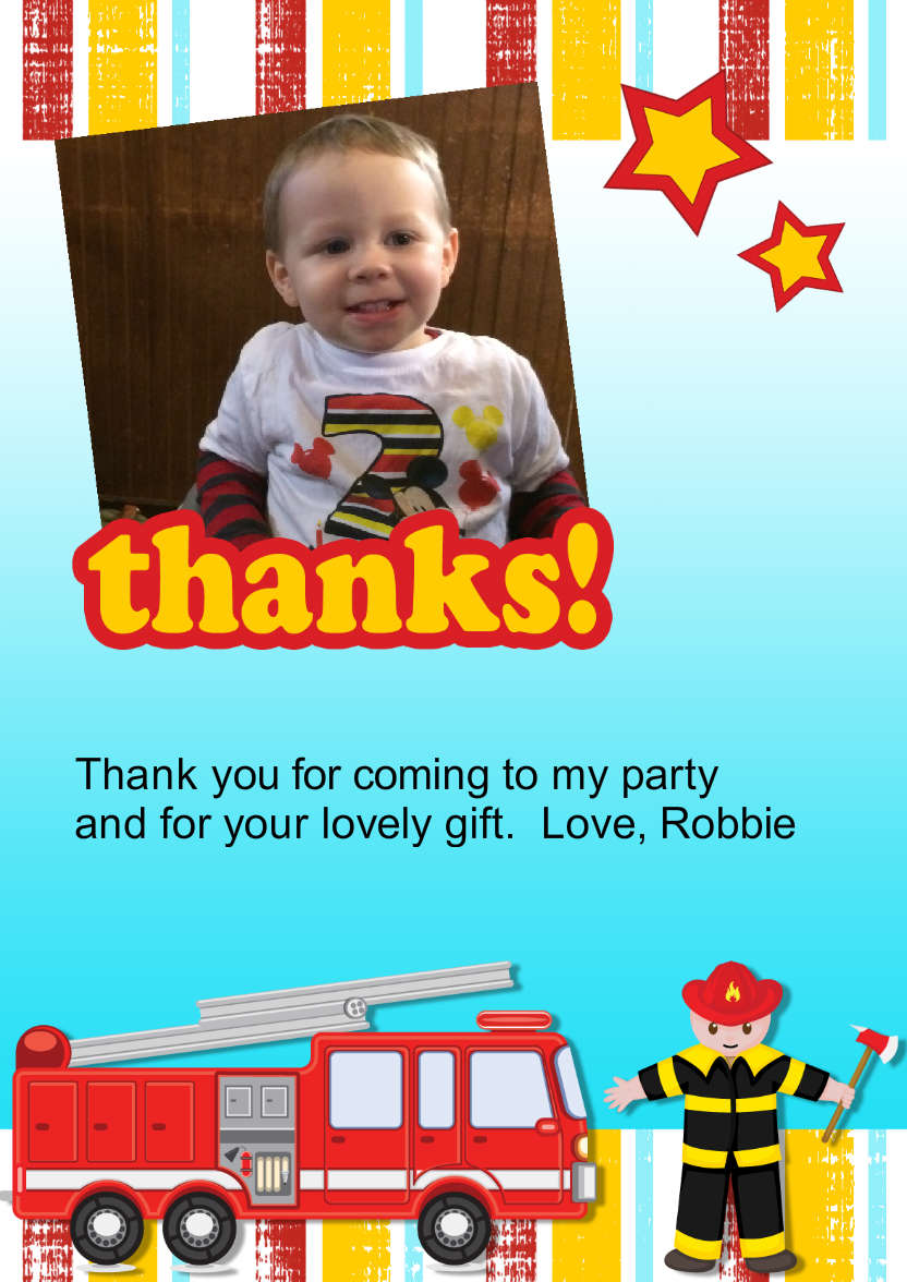 Thank You Fire Fighter Themed Aperture Card Front - card made with Crafty Bob's Card Creator