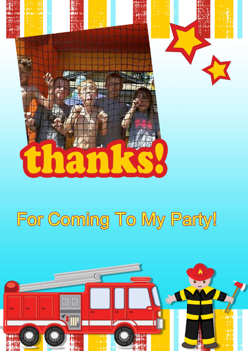 Thank You Fire Fighter Themed Aperture Card Front - card made with Crafty Bob's Card Creator