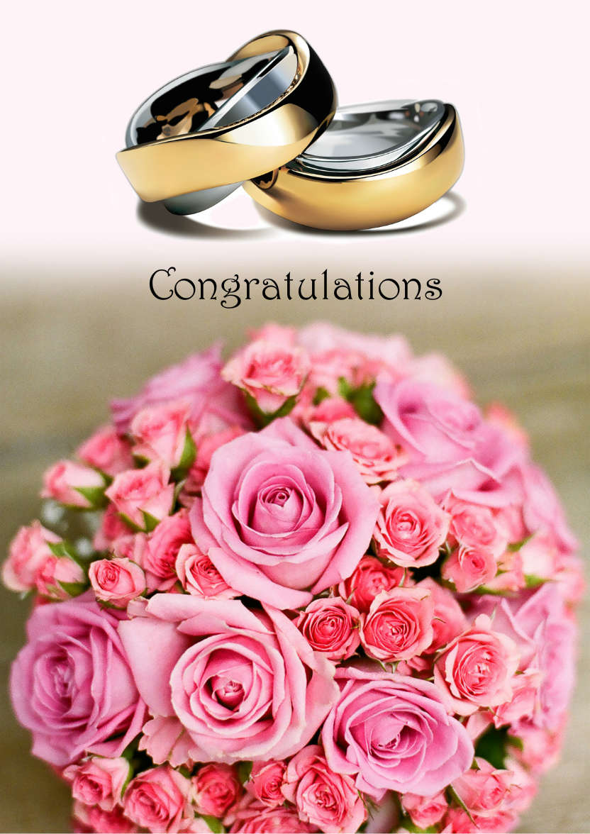 Wedding Rings and Bouquet - card made with Crafty Bob's Card Creator
