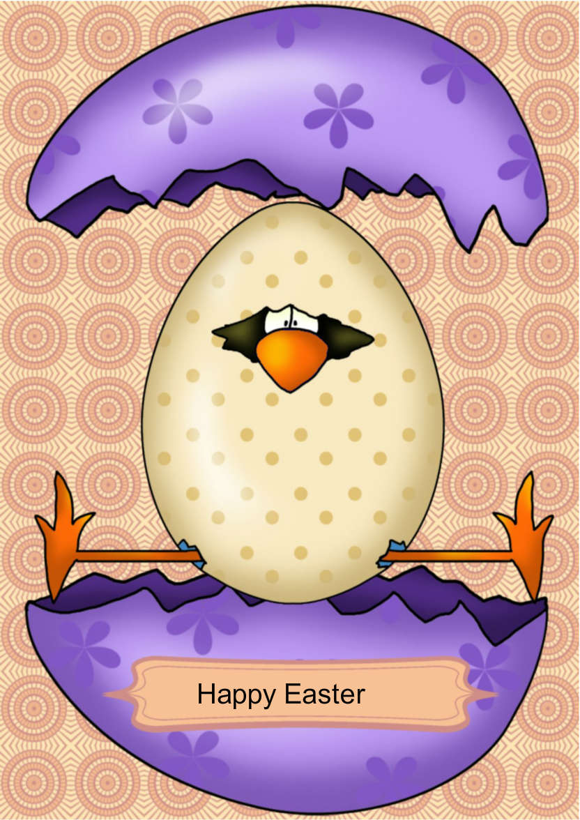 Yippee Chick Easter - card made with Crafty Bob's Card Creator