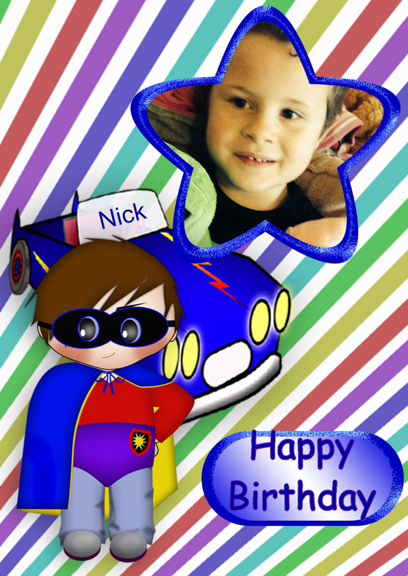 Superhero - card made with Crafty Bob's Card Creator