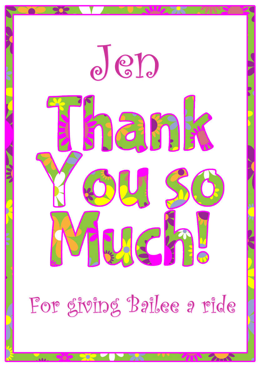 Thank You Floral Word Art Card Front - card made with Crafty Bob's Card Creator