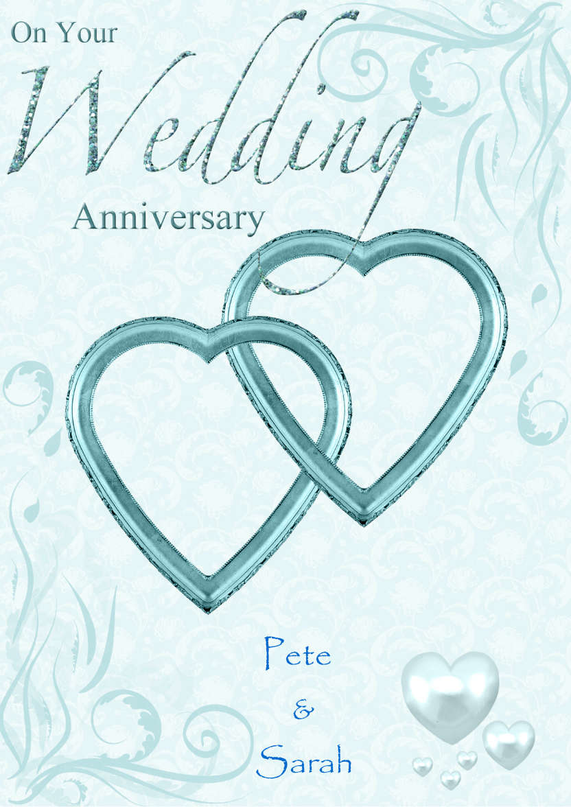 Wedding Anniversary Hearts Entwined Card - card made with Crafty Bob's Card Creator
