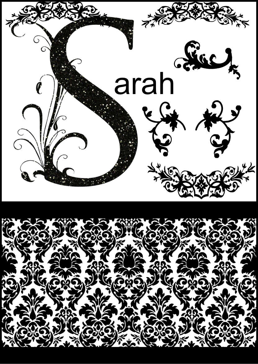 Damask Monogram Letter S Card - card made with Crafty Bob's Card Creator