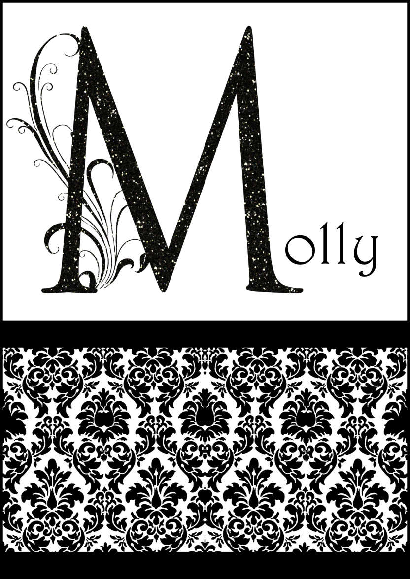 Damask Monogram Letter m Card - card made with Crafty Bob's Card Creator