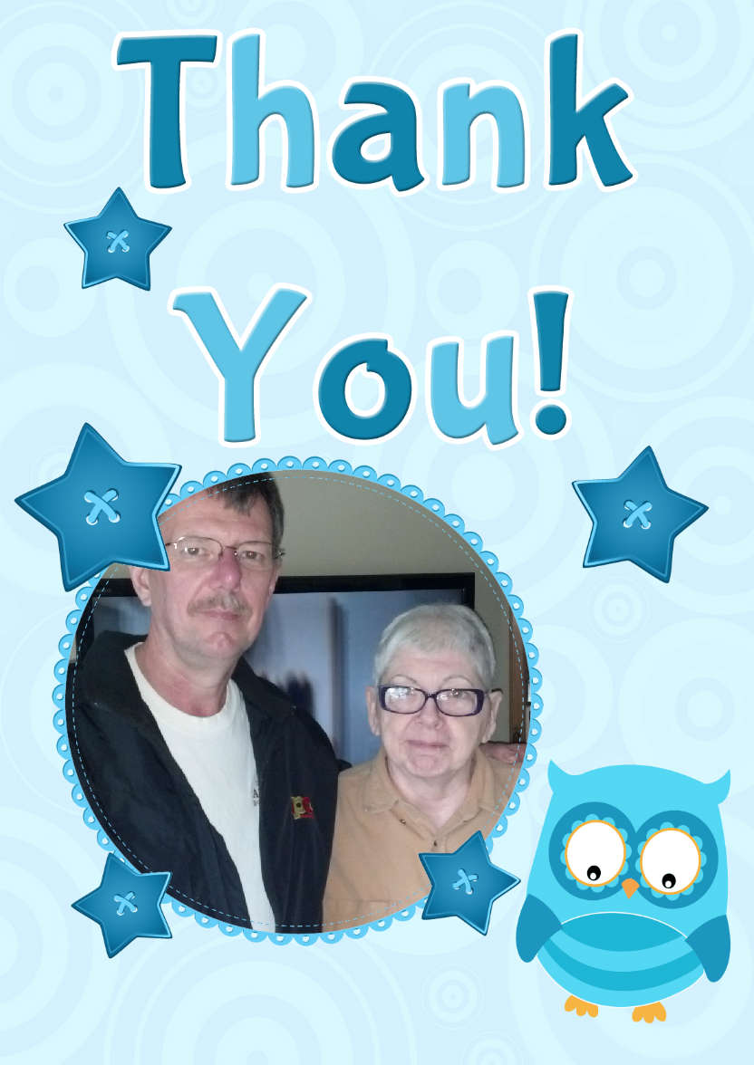 Thank You Owl Photo Card - card made with Crafty Bob's Card Creator