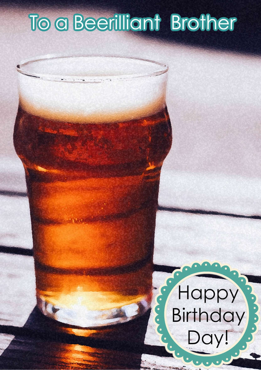 Mine's a Pint Any Occasion Card - card made with Crafty Bob's Card Creator