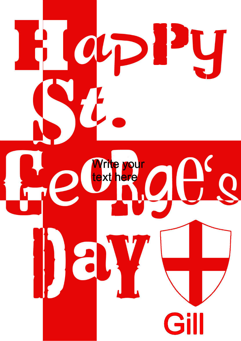 St. George's Day Word Art Card - card made with Crafty Bob's Card Creator