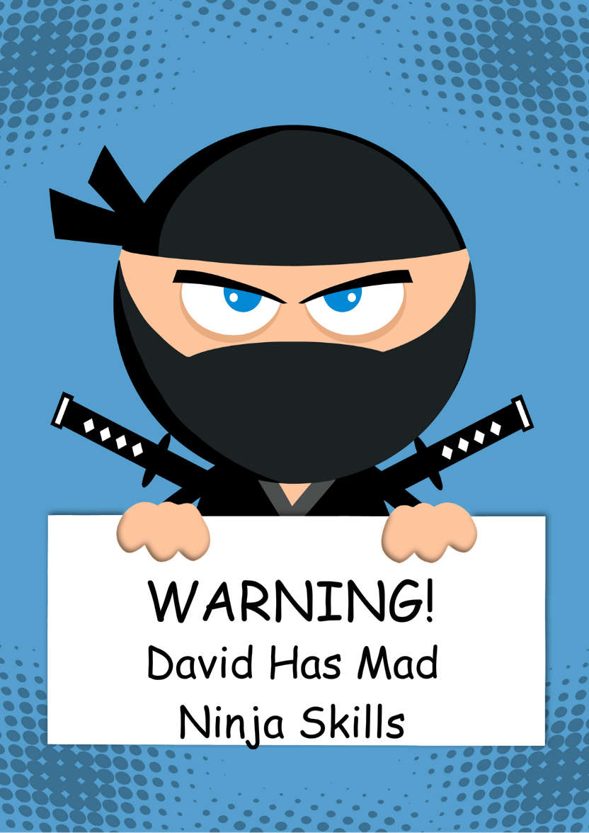 Ninja Warrior Card - card made with Crafty Bob's Card Creator