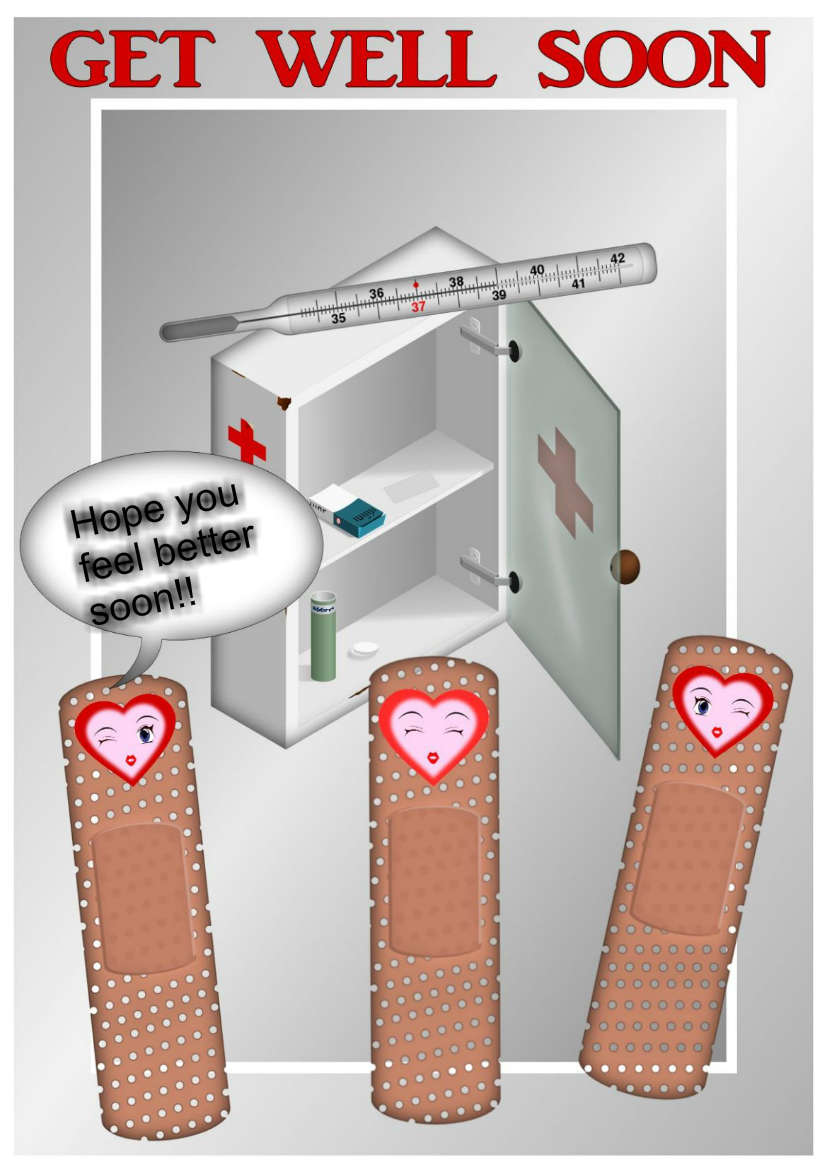 Bandaid -get Well - card made with Crafty Bob's Card Creator