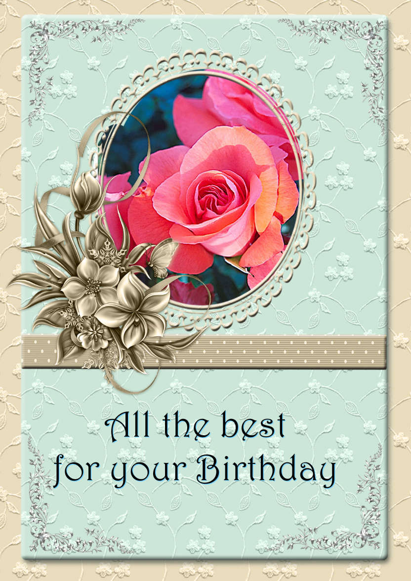 Lacy and Floral Design for Many Occasions - card made with Crafty Bob's Card Creator