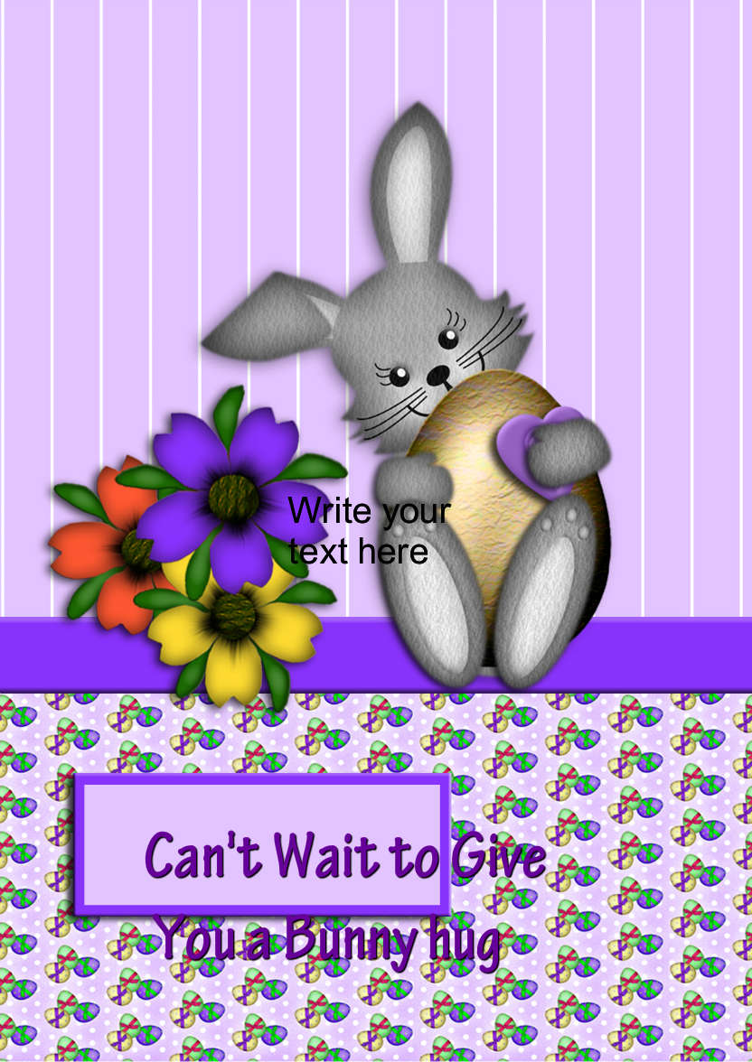 Easter Bunny with Egg - card made with Crafty Bob's Card Creator