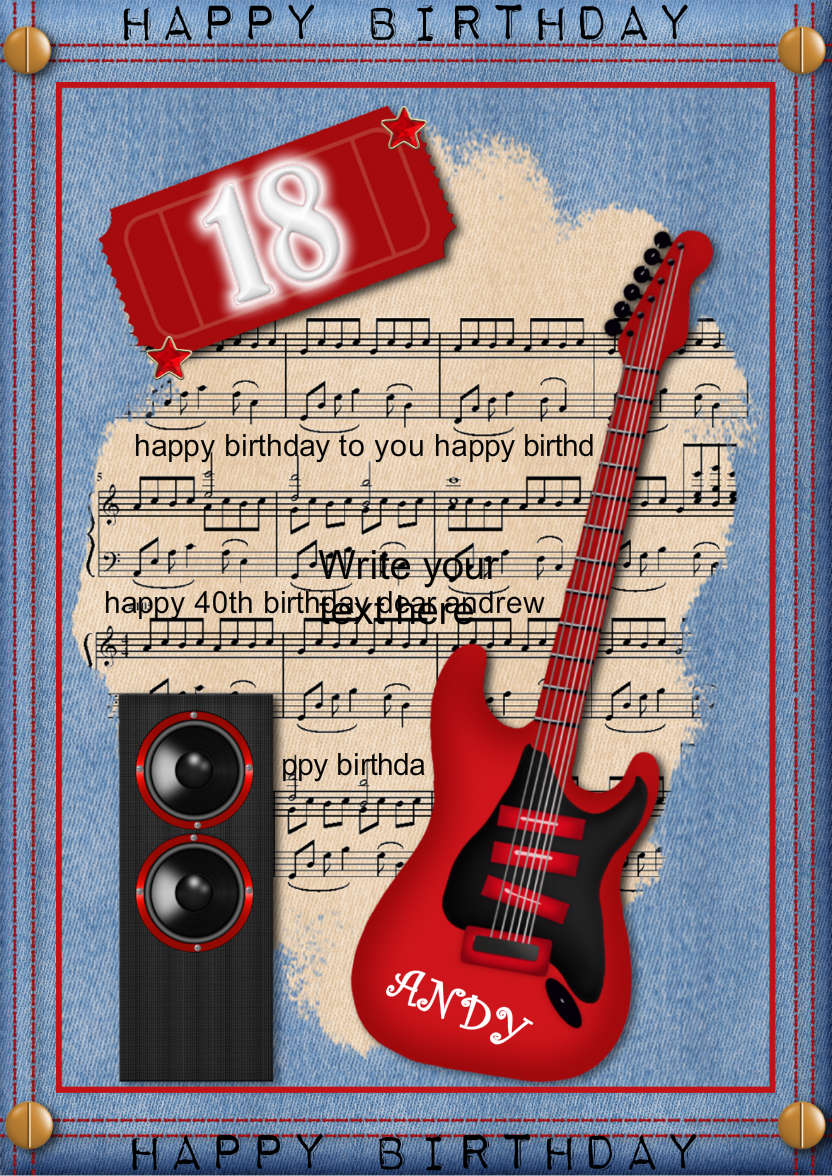 Musical Birthday - card made with Crafty Bob's Card Creator