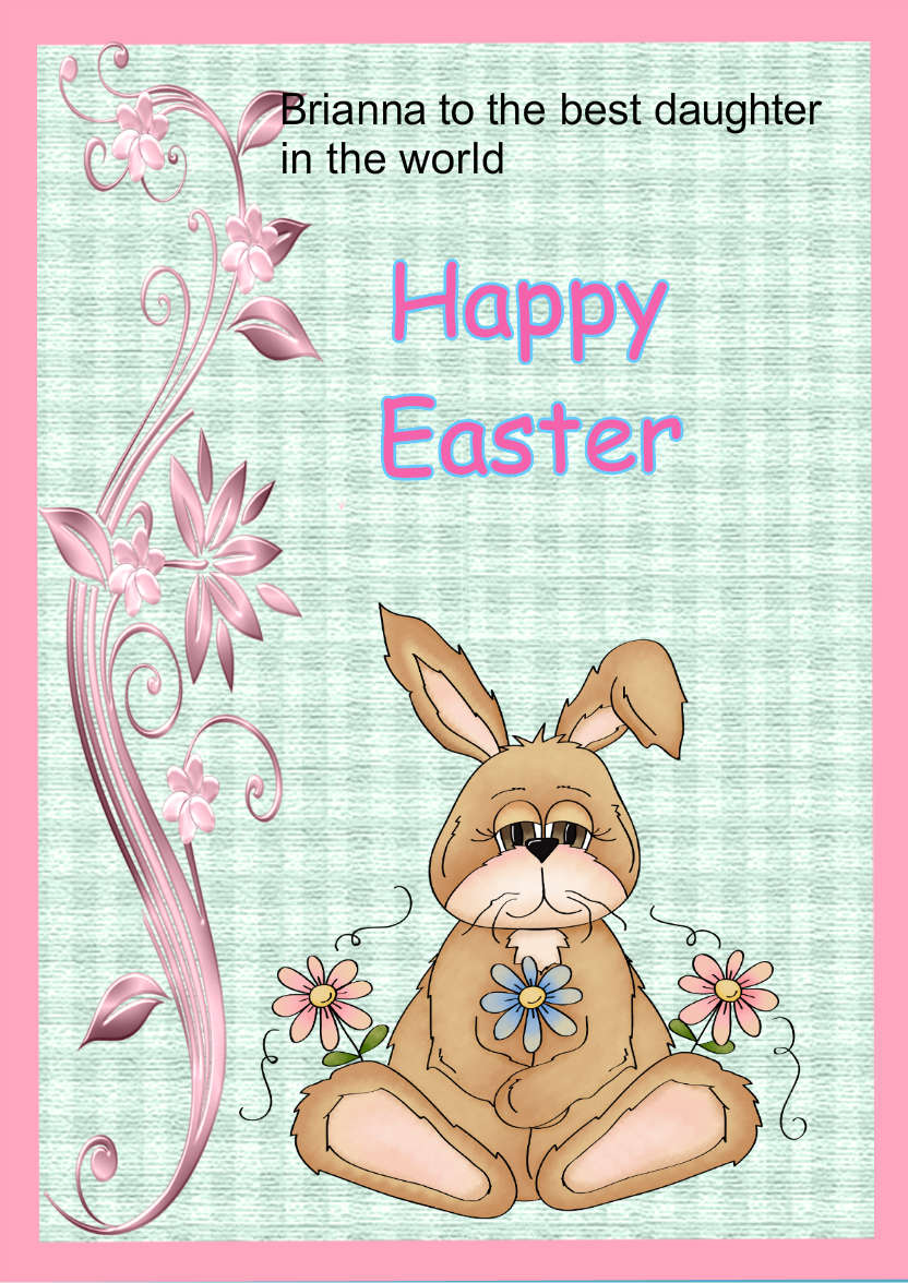 Gorgeous Easter Bunny - card made with Crafty Bob's Card Creator