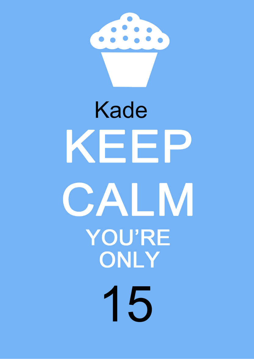 Keep Calm You're Only -  Blue - card made with Crafty Bob's Card Creator