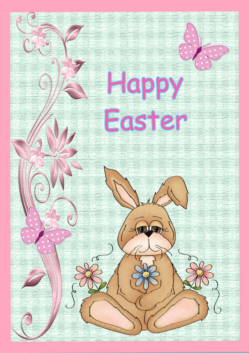 Gorgeous Easter Bunny - card made with Crafty Bob's Card Creator