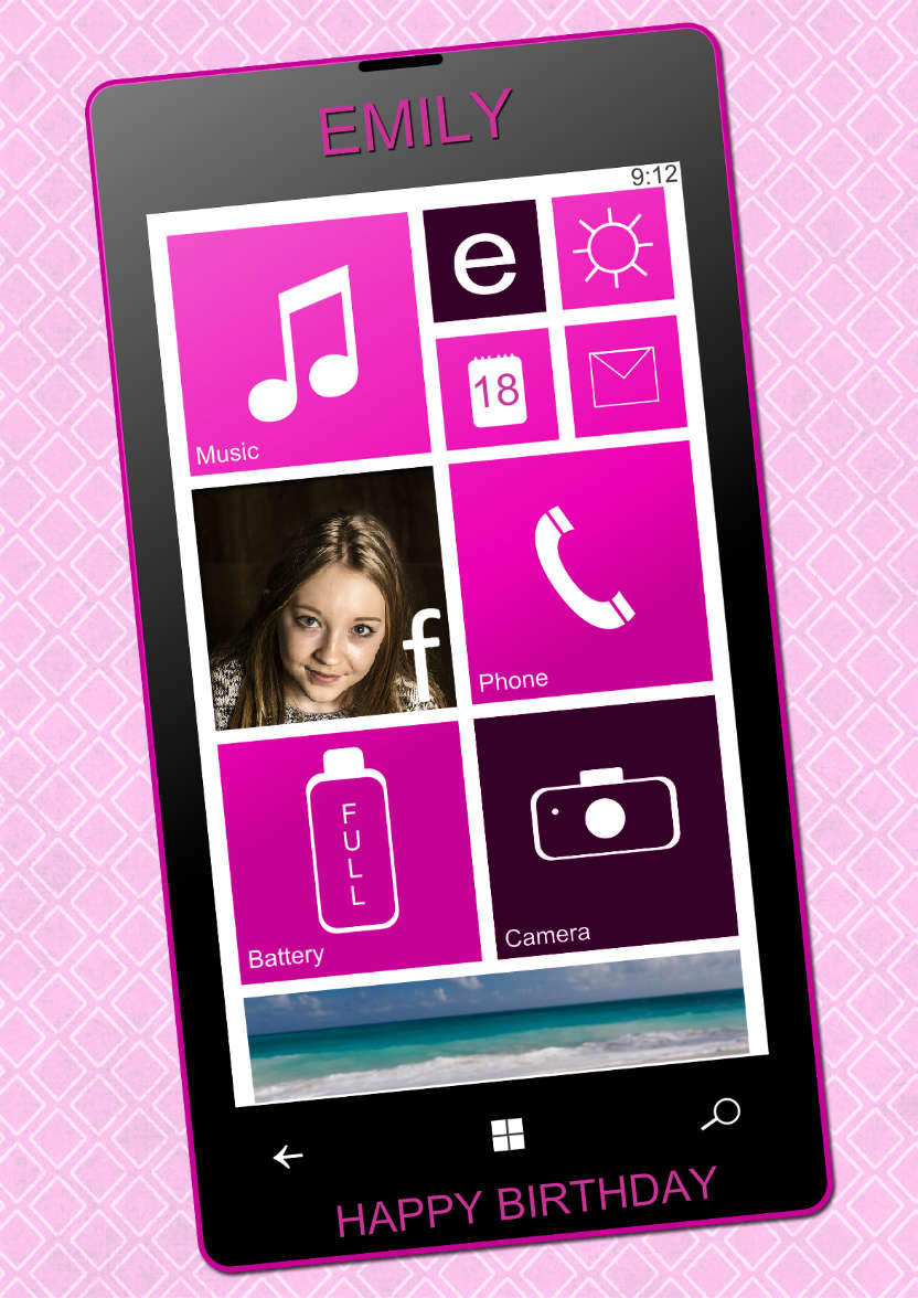 Smart Phone Card Female - card made with Crafty Bob's Card Creator