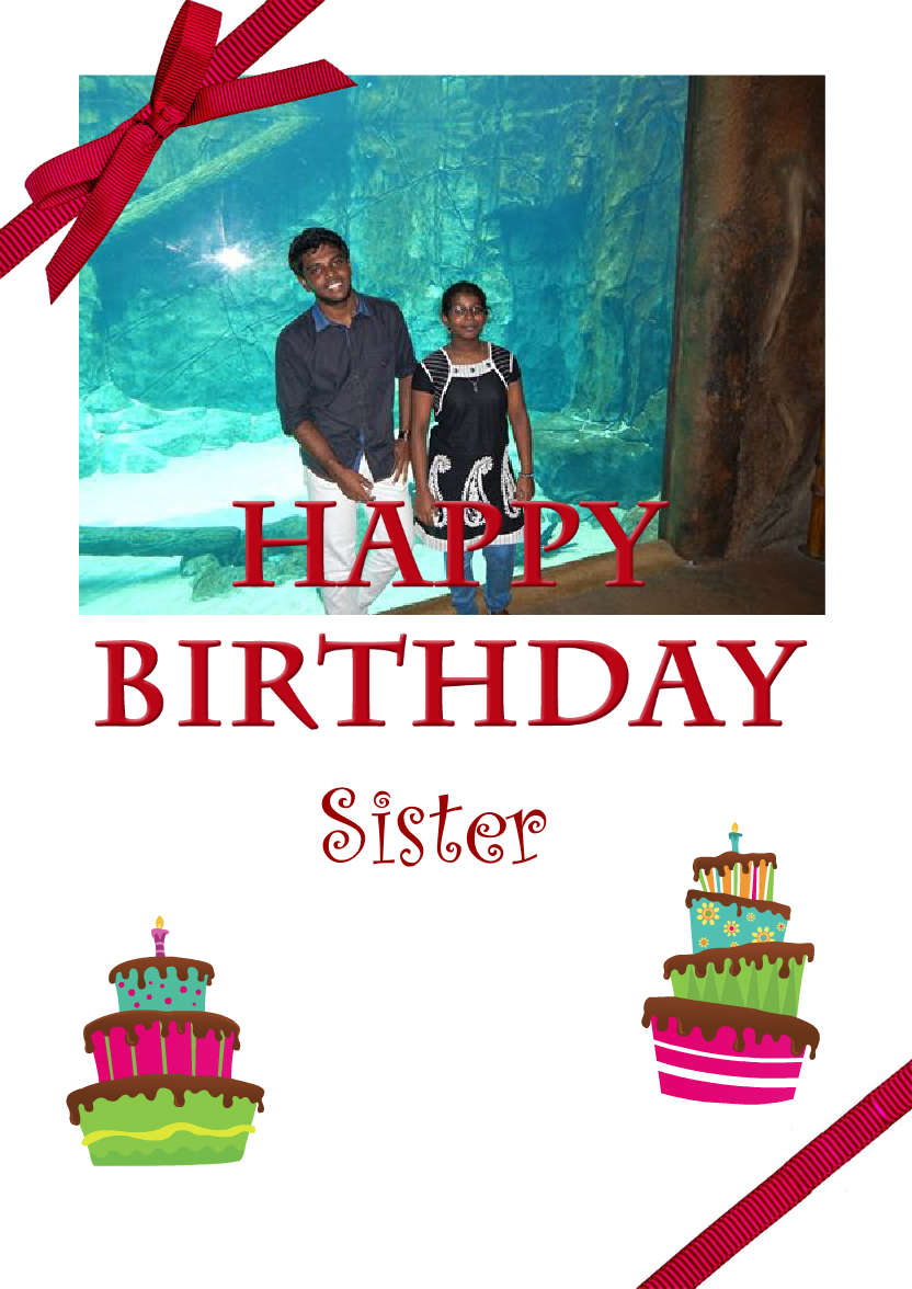 Ribbon Birthday Photo Card - card made with Crafty Bob's Card Creator