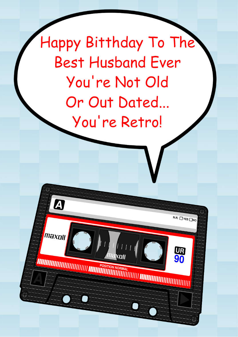 Retro Cassette Tape Card - card made with Crafty Bob's Card Creator