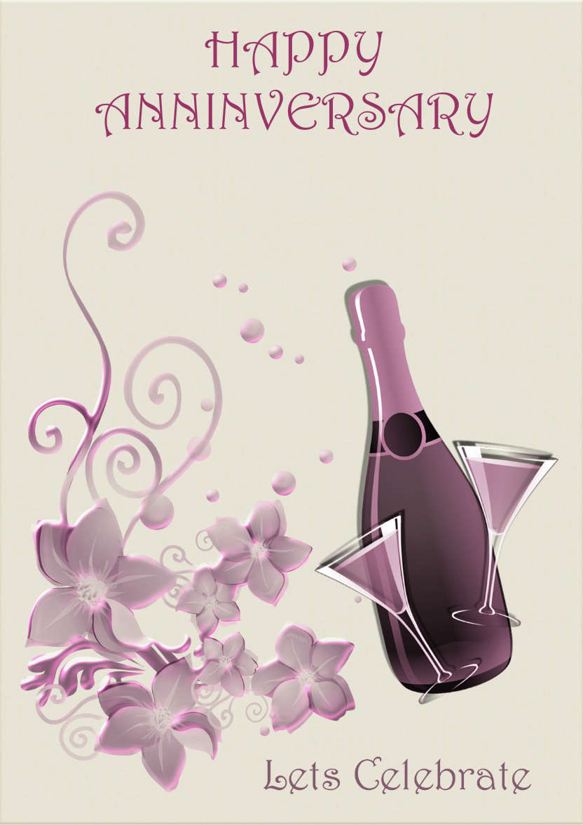 Champagne and Flowers - card made with Crafty Bob's Card Creator