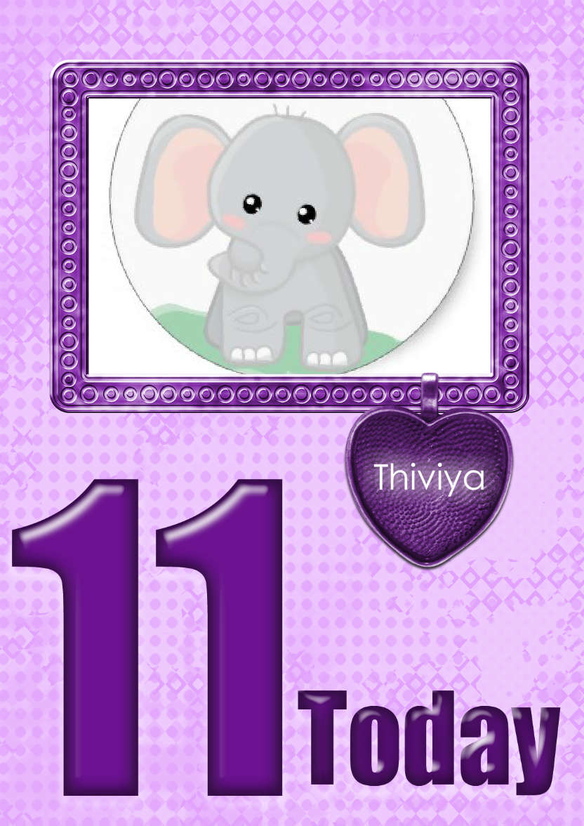 Age 11 Birthday Photo Card Girls - card made with Crafty Bob's Card Creator