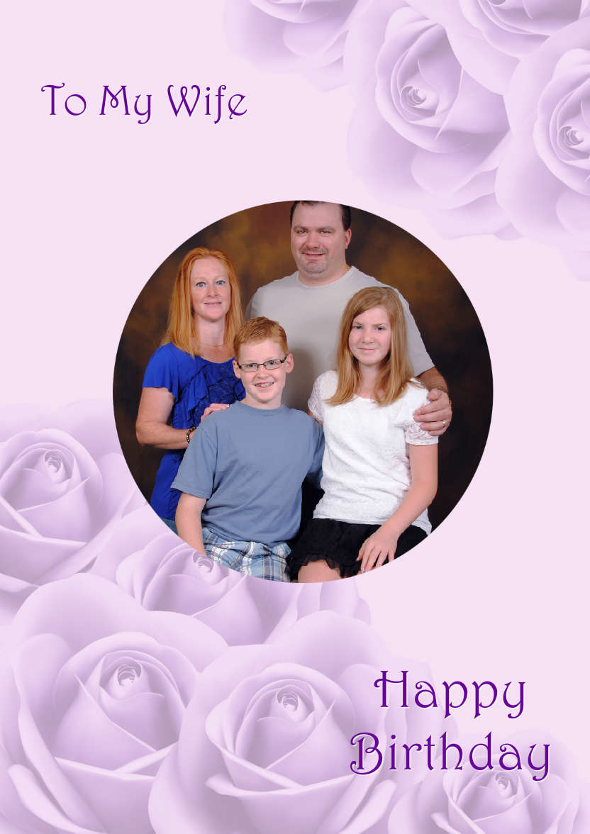 Purple Roses Background - card made with Crafty Bob's Card Creator