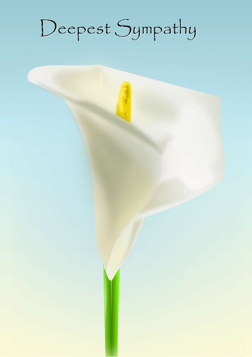 Single Calla Lily Sympathy Card - card made with Crafty Bob's Card Creator