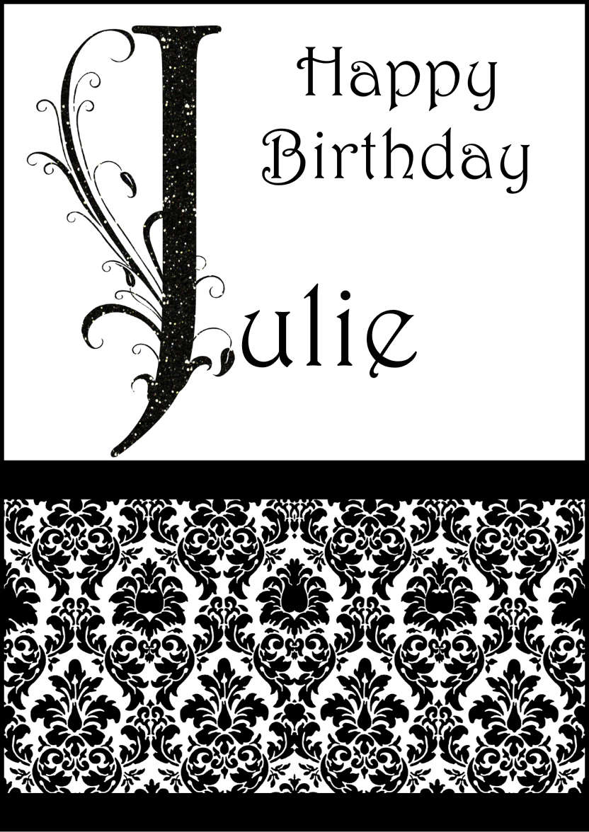 Damask Monogram Letter J Card - card made with Crafty Bob's Card Creator