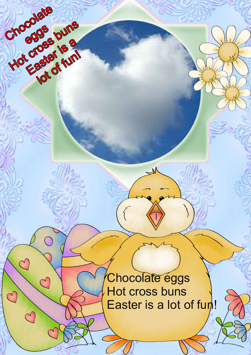 Easter Chicky - card made with Crafty Bob's Card Creator