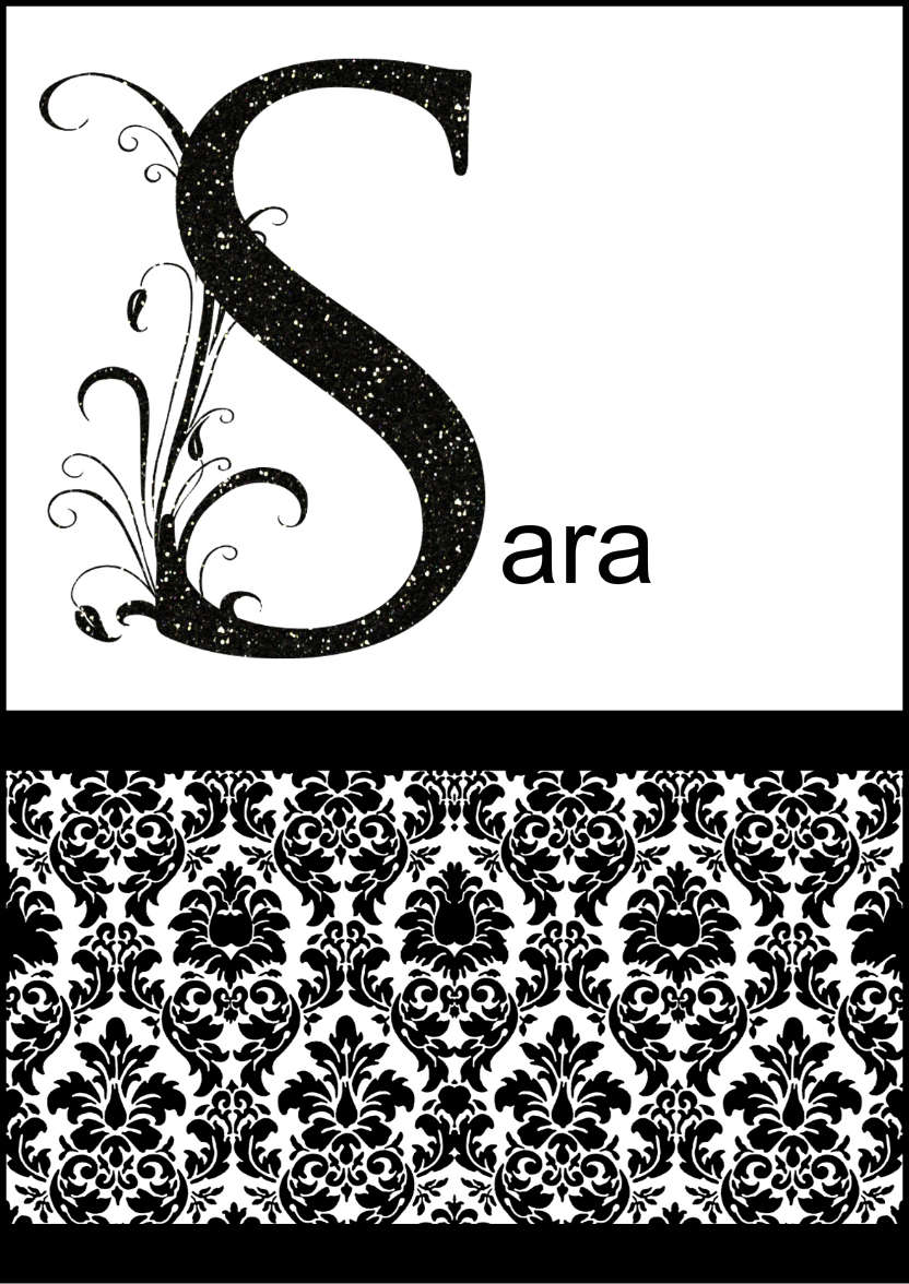 Damask Monogram Letter S Card - card made with Crafty Bob's Card Creator