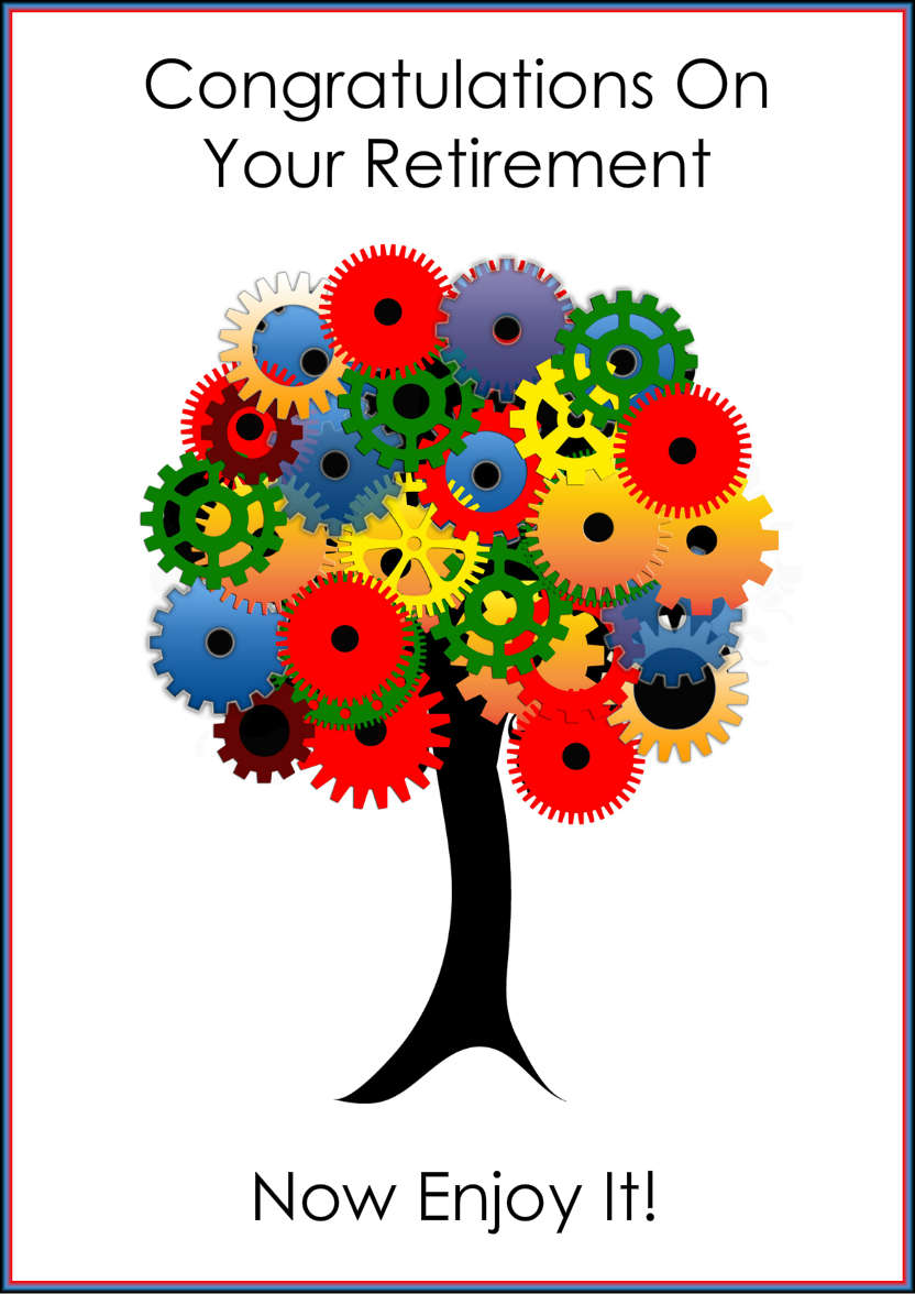 Cog Tree Retirement Card - card made with Crafty Bob's Card Creator