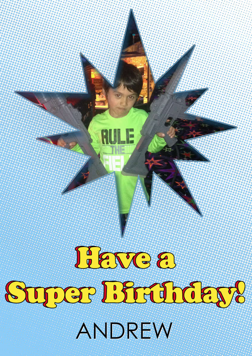 Super Birthday Photo Card - card made with Crafty Bob's Card Creator