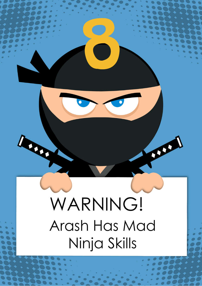 Ninja Warrior Card - card made with Crafty Bob's Card Creator