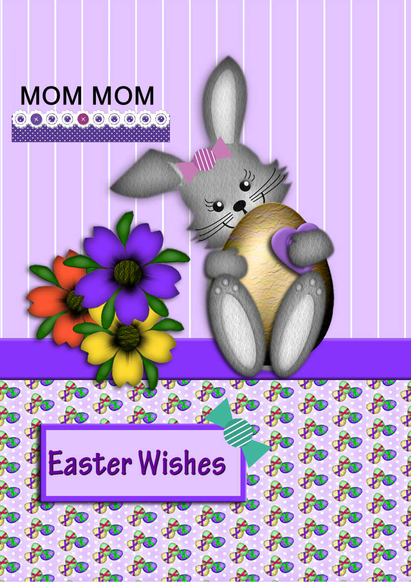 Easter Bunny with Egg - card made with Crafty Bob's Card Creator