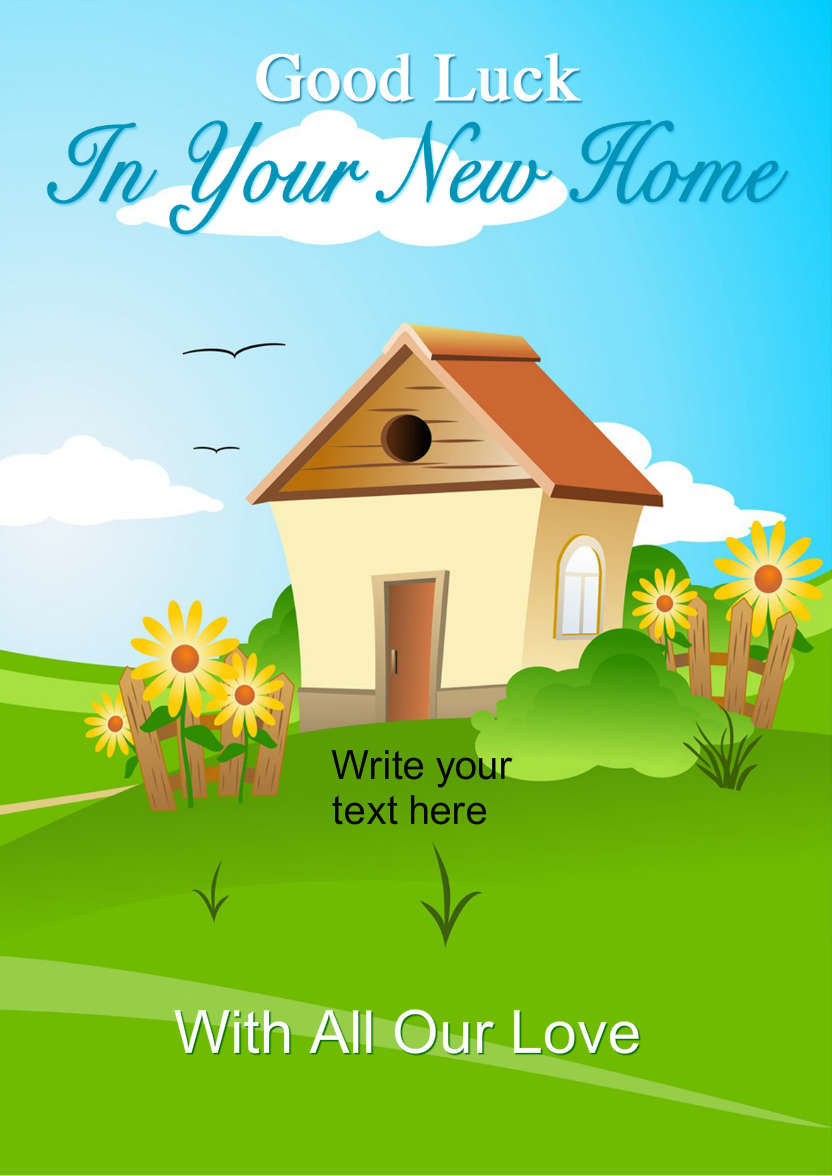 Good Luck in Your New Home Card - card made with Crafty Bob's Card Creator