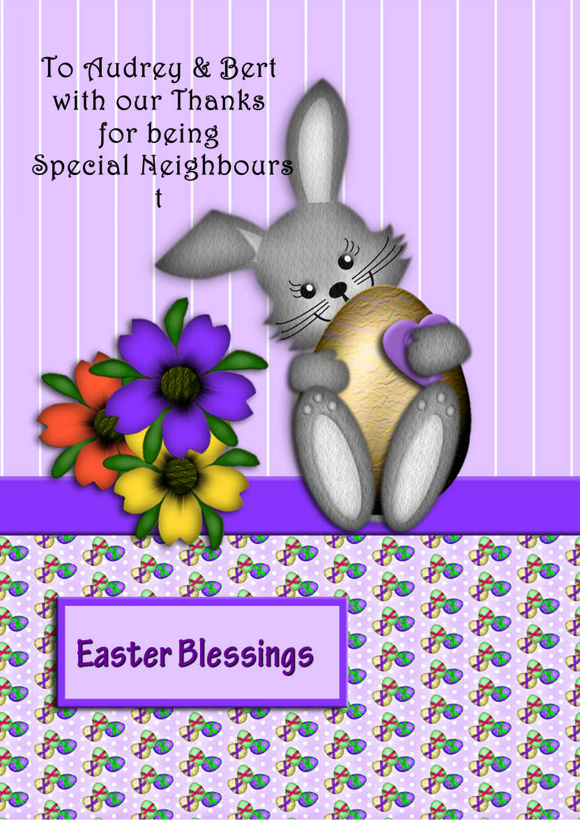Easter Bunny with Egg - card made with Crafty Bob's Card Creator