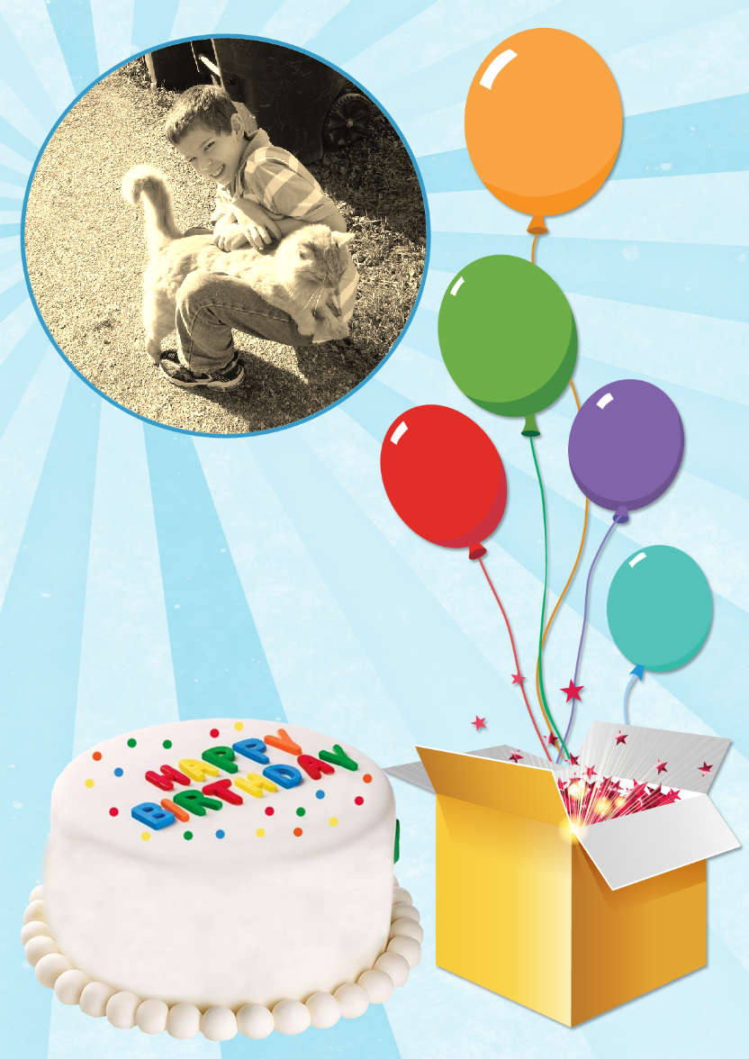 Birthday Surprise Photo Card - card made with Crafty Bob's Card Creator