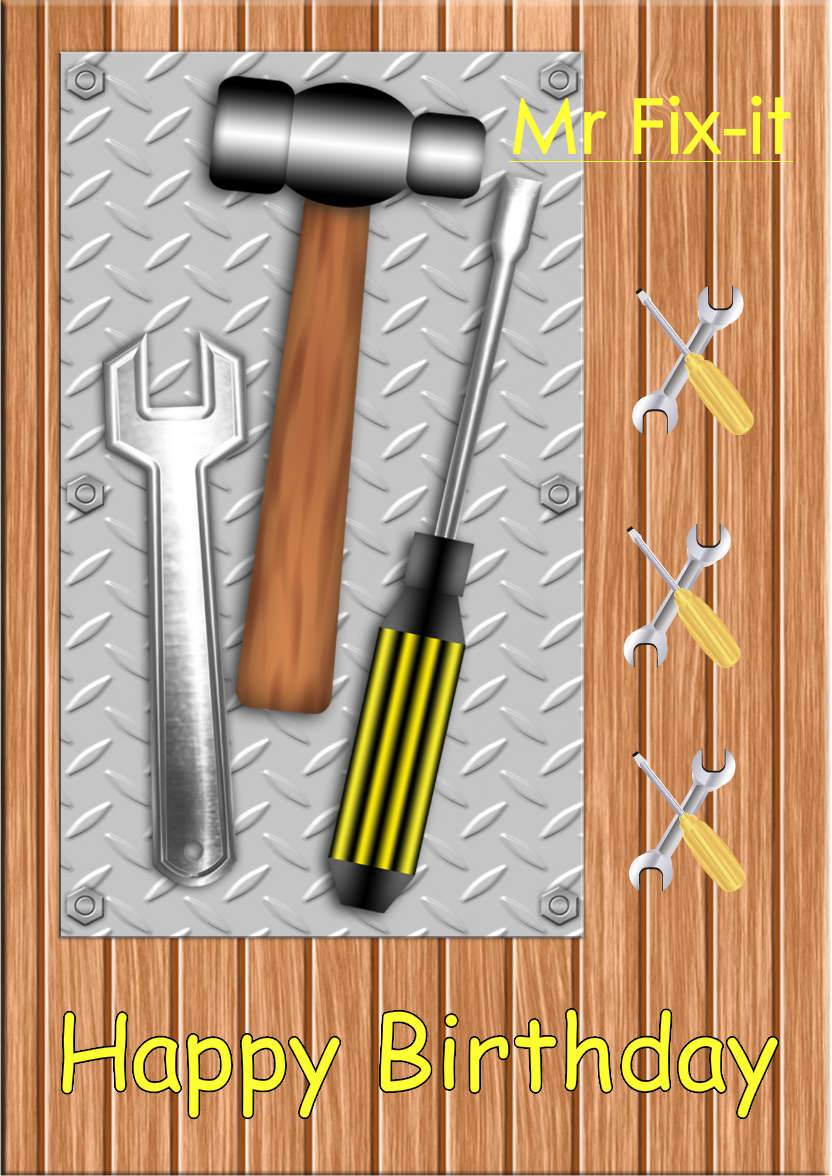 DIY Male Birthday Card - card made with Crafty Bob's Card Creator