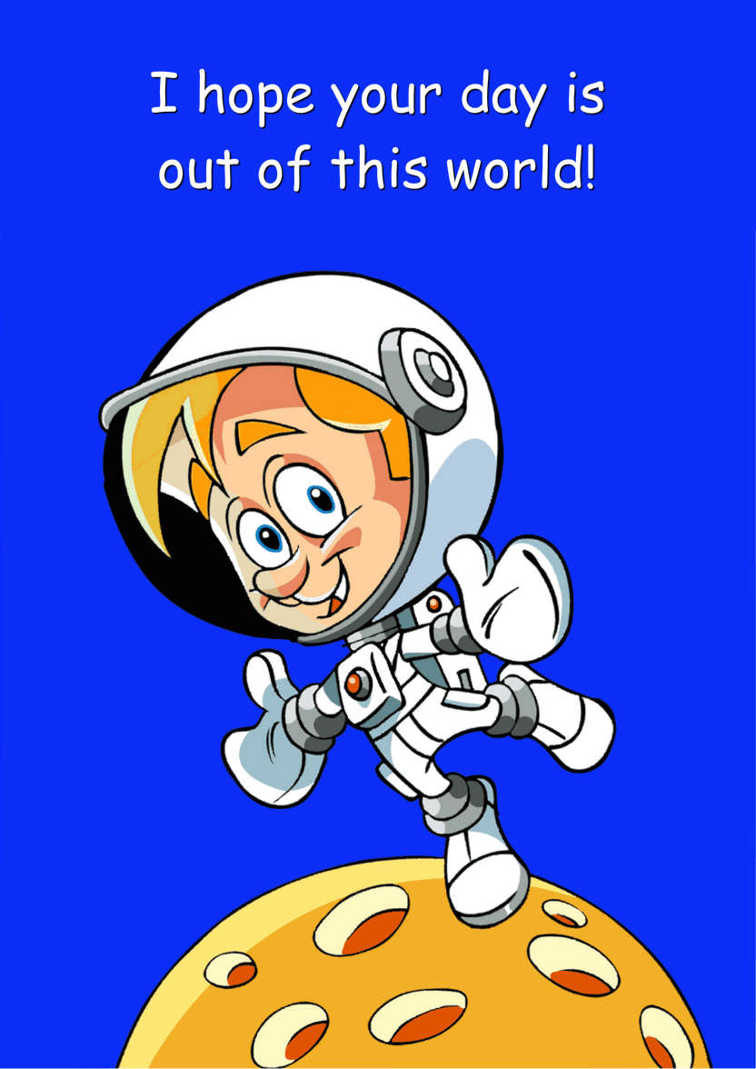 Astronaut Space Card - card made with Crafty Bob's Card Creator