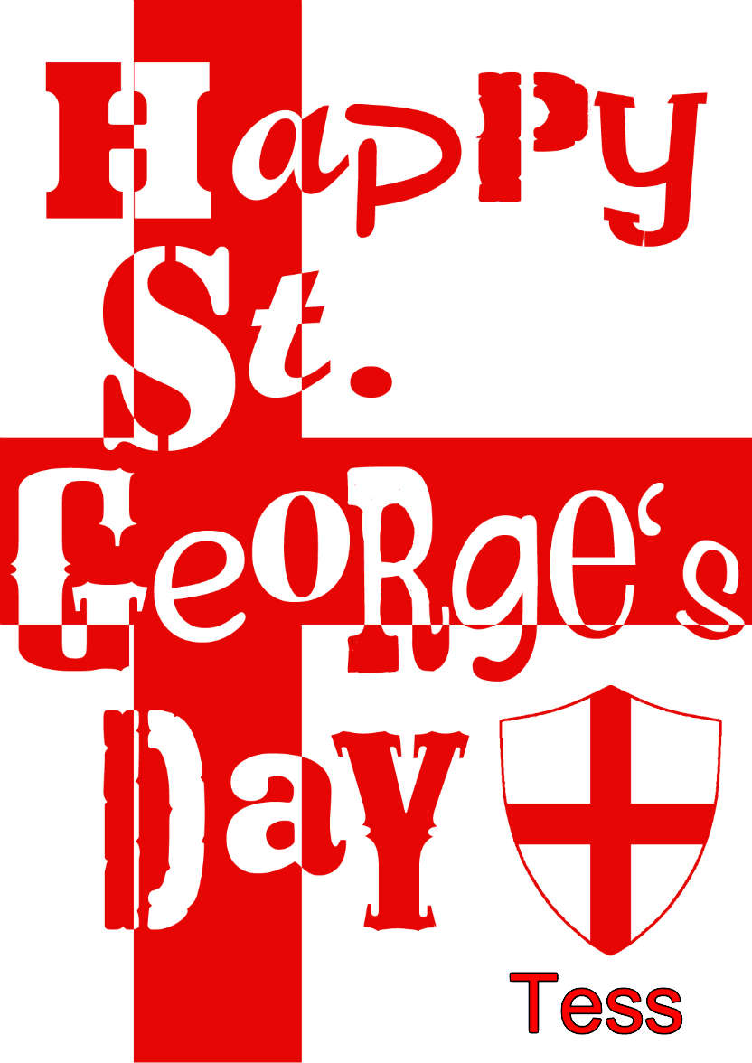 St. George's Day Word Art Card - card made with Crafty Bob's Card Creator