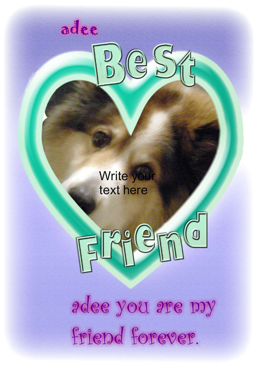 Best Friend- Large Heart for Photo - card made with Crafty Bob's Card Creator