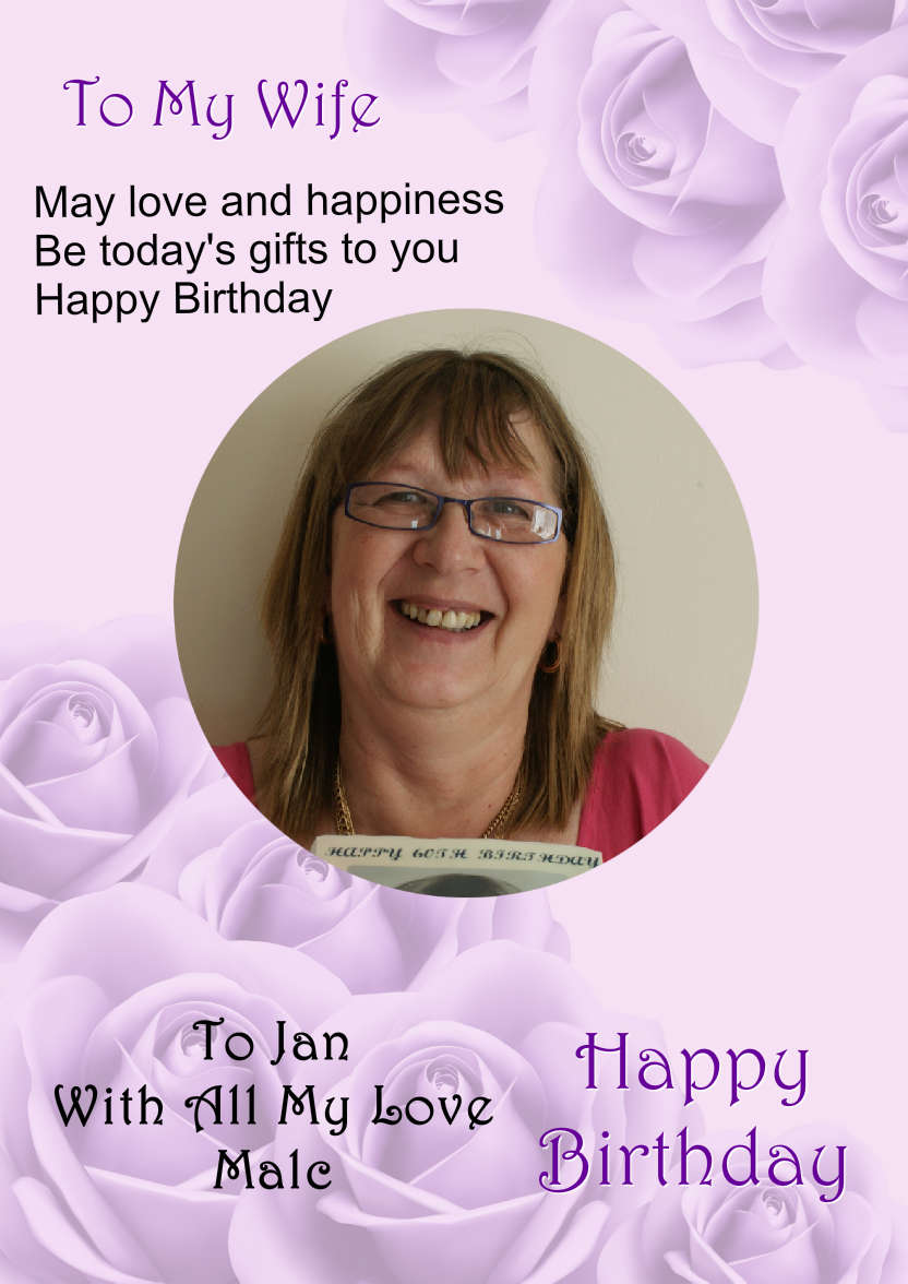 Purple Roses Background - card made with Crafty Bob's Card Creator