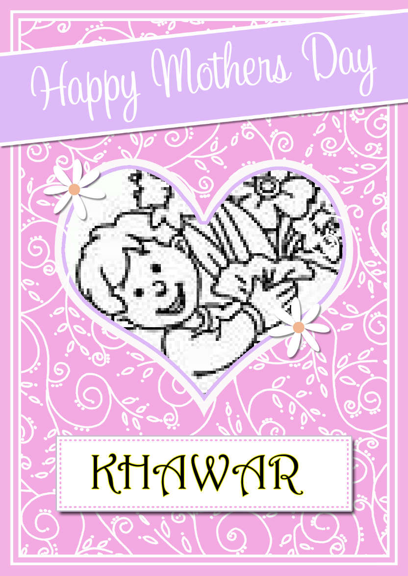 Mothers Day Heart & Swirls Photo Upload Card - card made with Crafty Bob's Card Creator