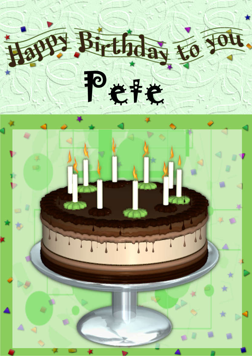 Choc Mint Birthday Cake - card made with Crafty Bob's Card Creator