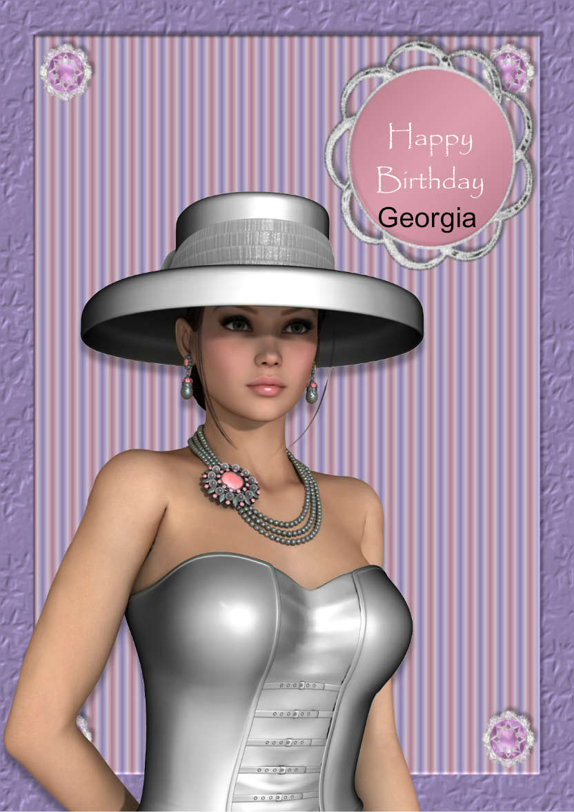 Elegant Lady Card - card made with Crafty Bob's Card Creator