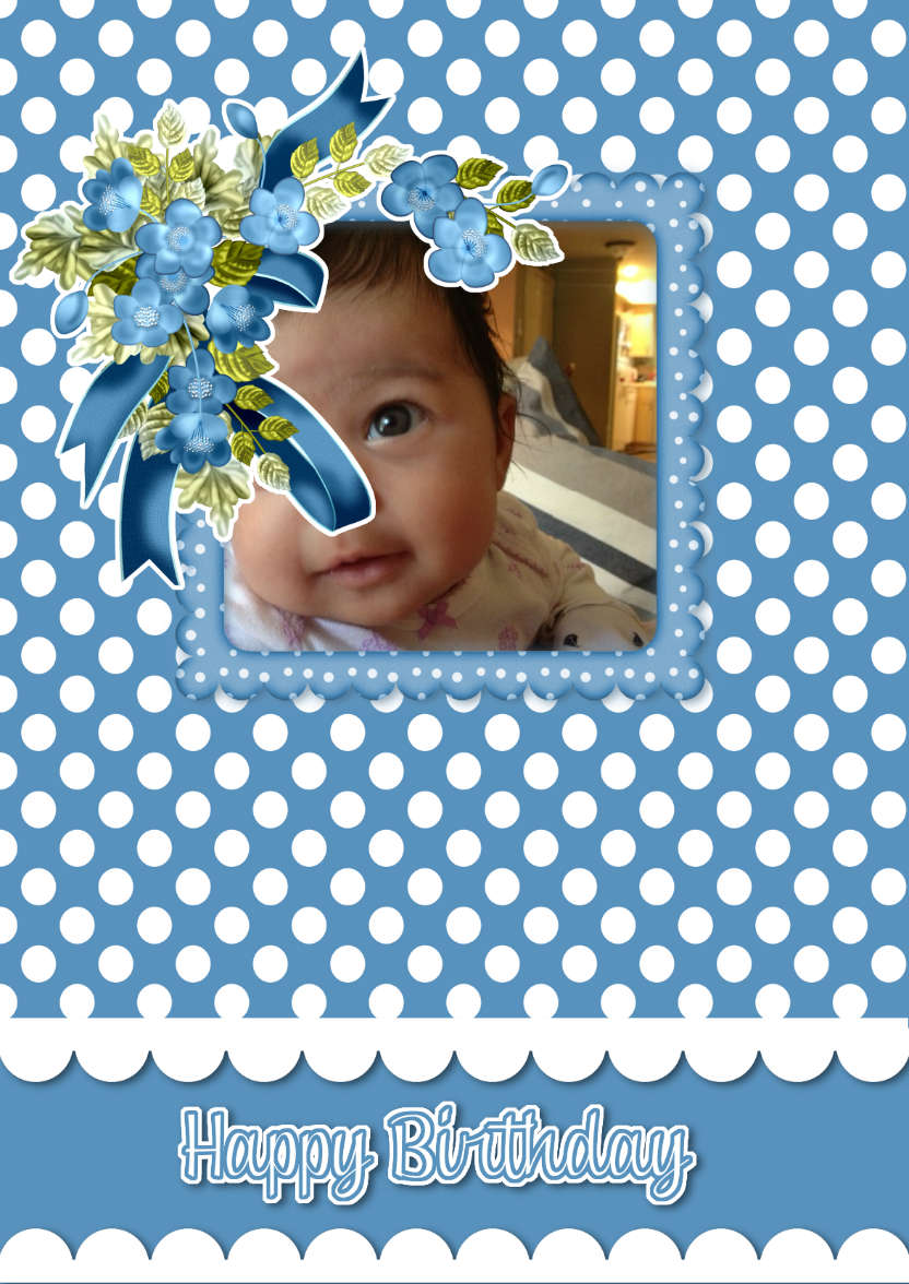 Blue Dotty Birthday Fun - card made with Crafty Bob's Card Creator