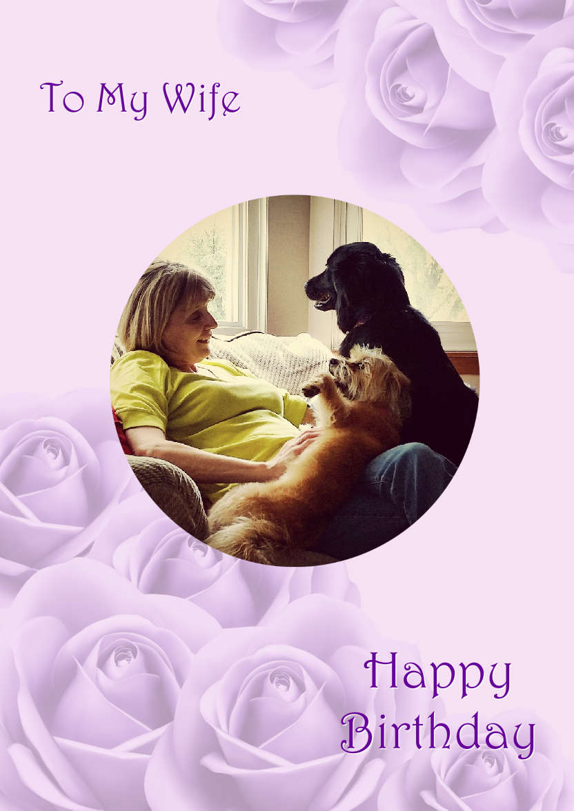 Purple Roses Background - card made with Crafty Bob's Card Creator