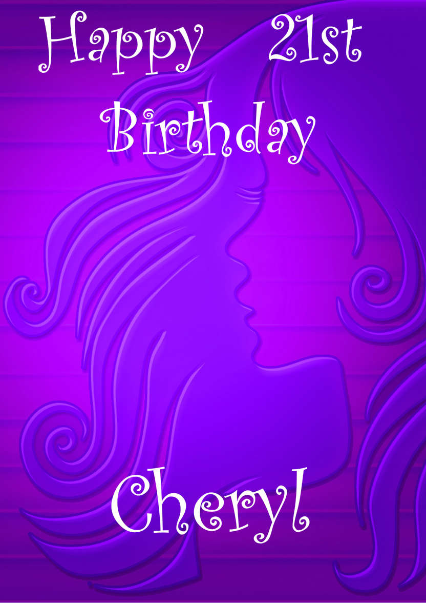 Purple Girl's Profile Card - card made with Crafty Bob's Card Creator